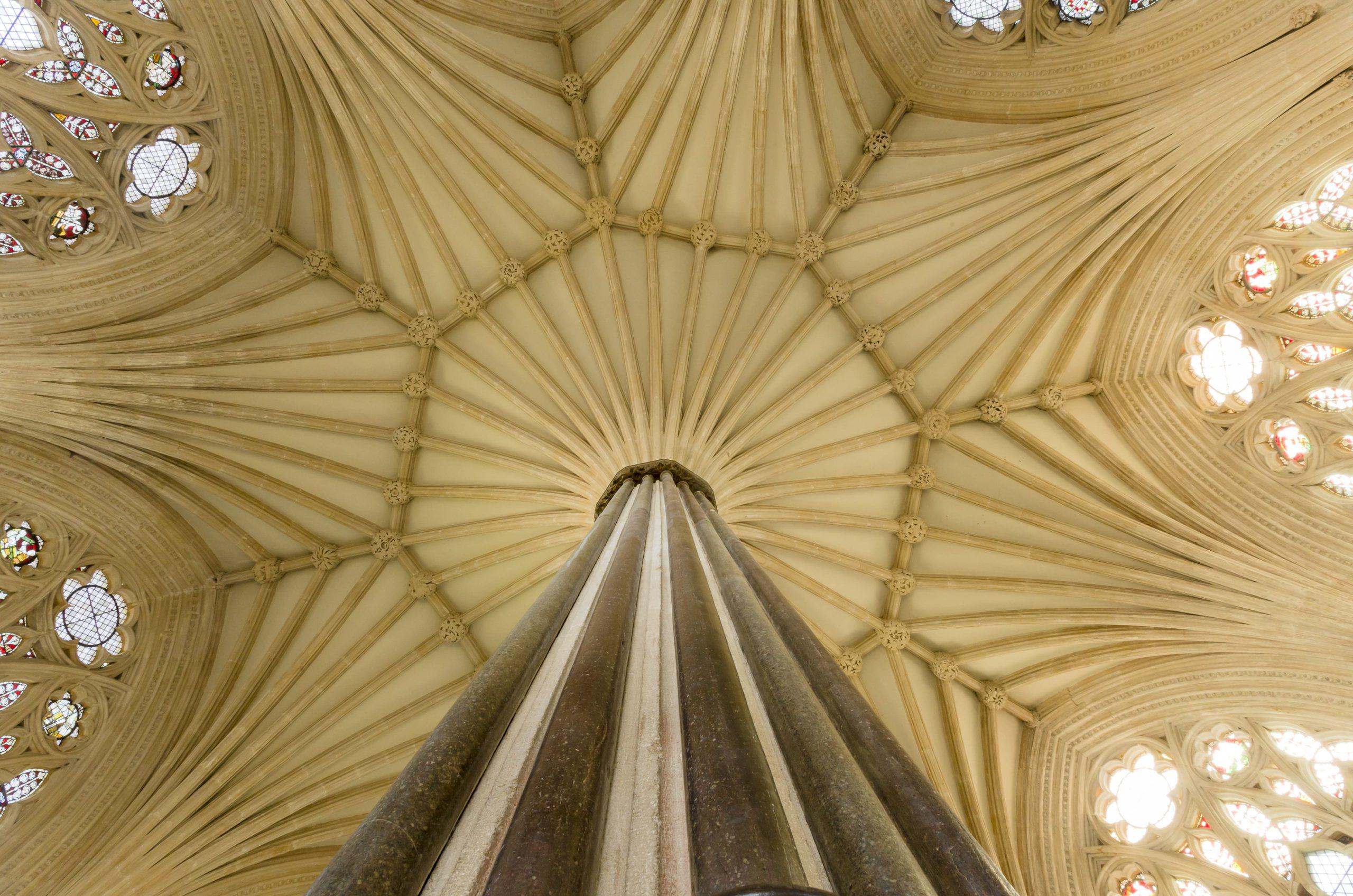 Wells Cathedral Chapter House Vaulted Ceiling - An example of Gothic architecture